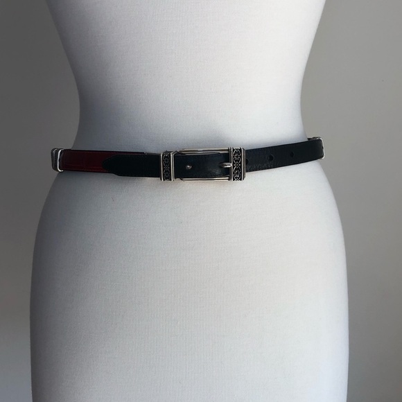 Brighton Reversible Black Leather Belt Size Medium - Picture 1 of 8